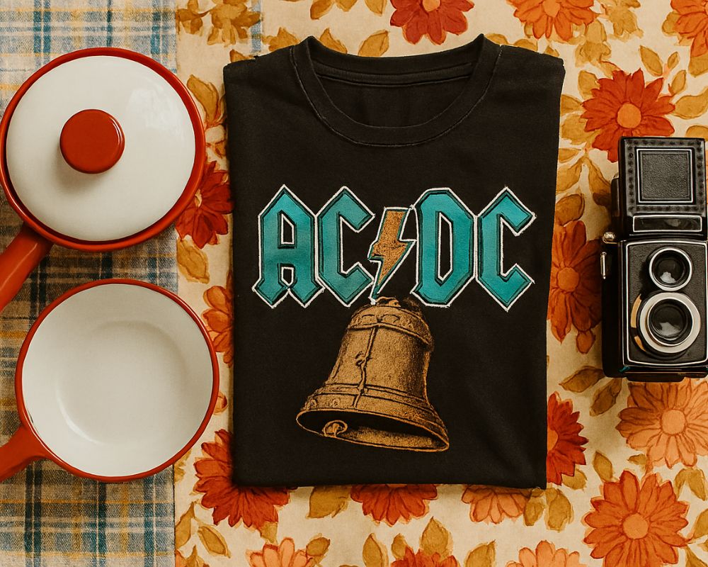 "Collection of vintage thrift store finds including clothing, cookware, and electronics"