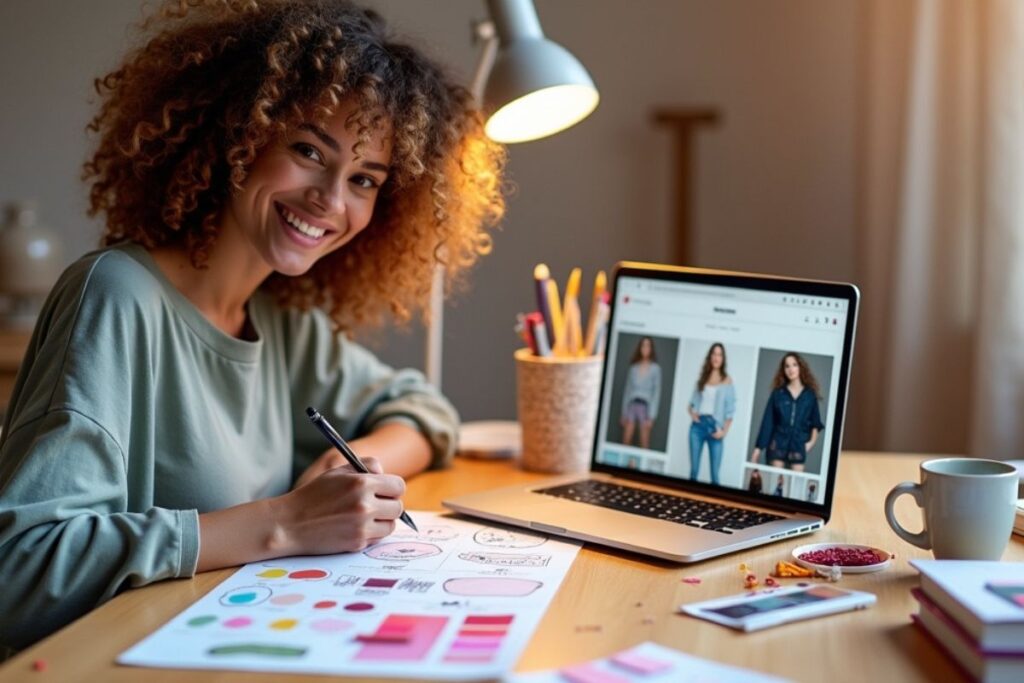  “Fashion mood board and capsule wardrobe planning layout.”