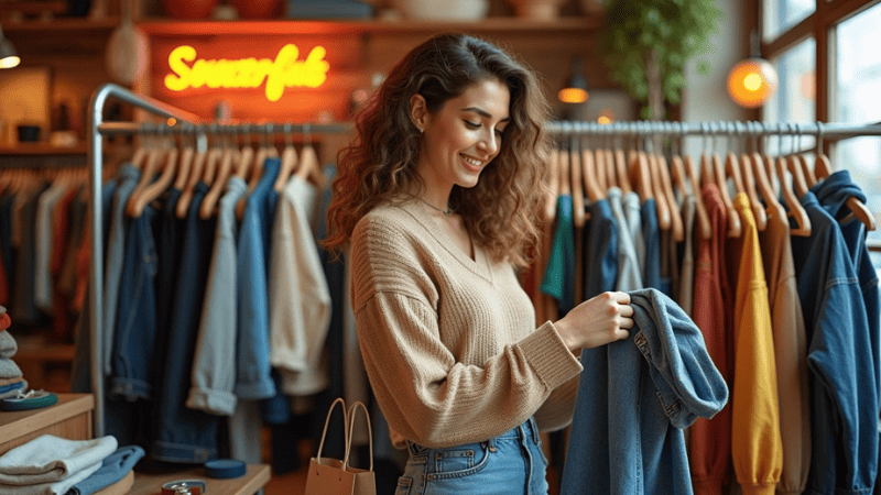"Thrifting for sustainable fashion on a budget"