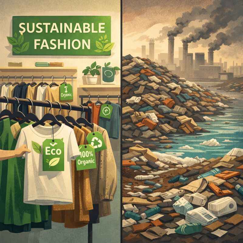 Reality of sustainable fashion versus textile waste pollution