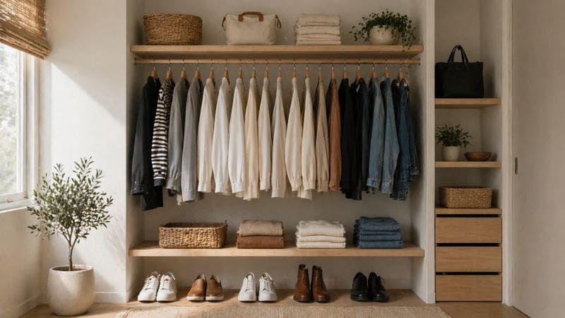 build a sustainable wardrobe clean organized closet
