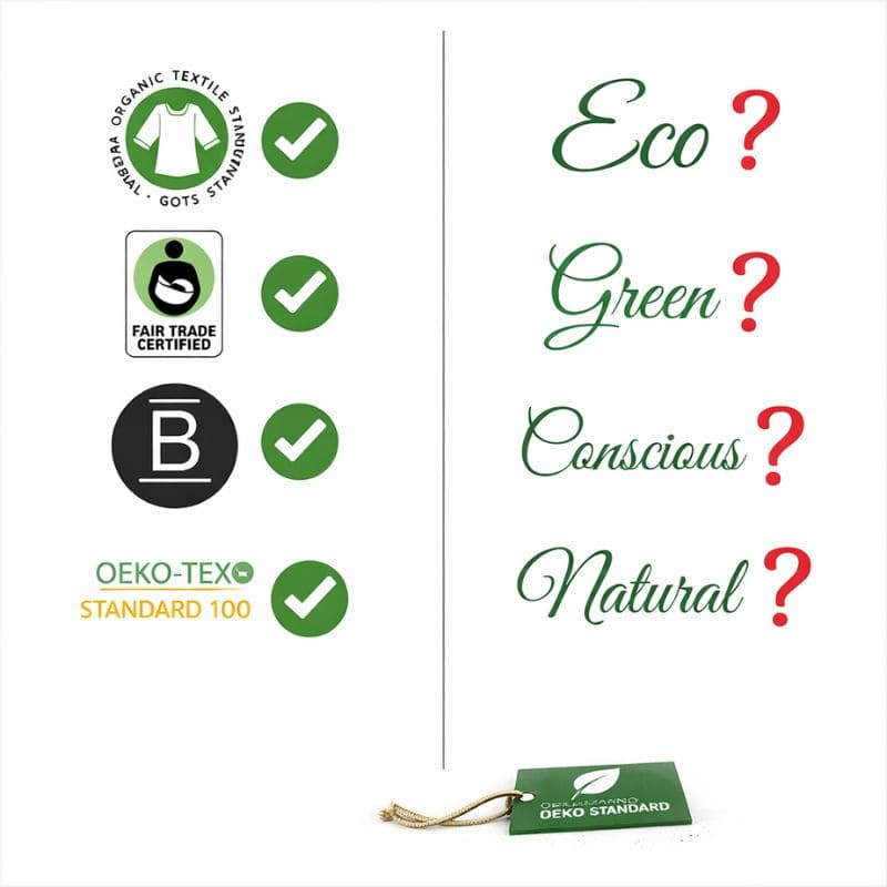 How to spot fashion greenwashing – look for third-party certifications like GOTS, Fair Trade, and B Corp
