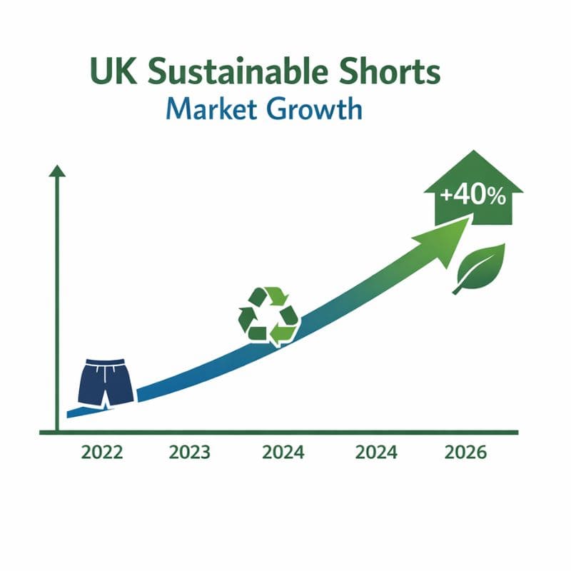 Market growth chart for best sustainable shorts UK 2026 showing 40% sector expansion since 2022